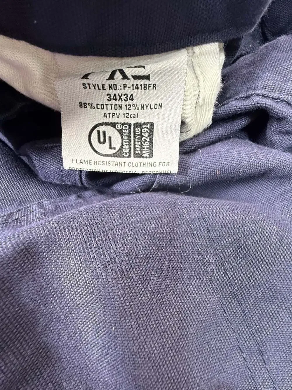 Axe by Wohali Flame Resistant FR Work Pants Style P-1418FR Navy 34x34